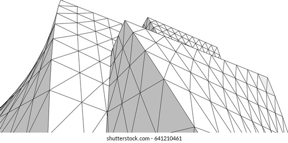 Architectural drawing. Futuristic background