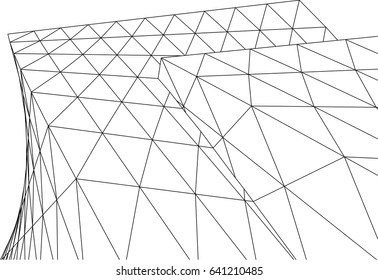 Architectural drawing. Futuristic background