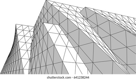 Architectural drawing. Futuristic background