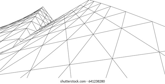 Architectural drawing. Futuristic background