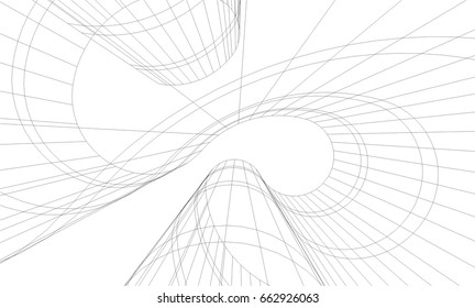 Architectural drawing. Futuristic background