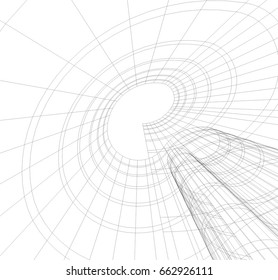 Architectural drawing. Futuristic background