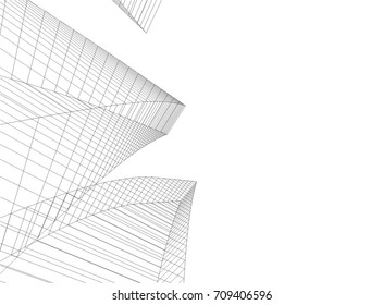 Architectural drawing. Futuristic background