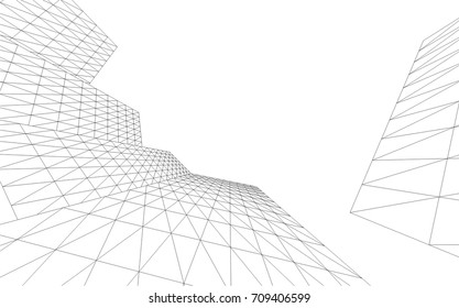 Architectural drawing. Futuristic background