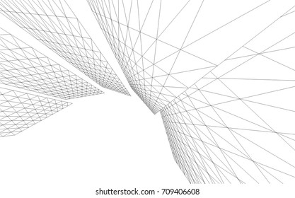 Architectural drawing. Futuristic background