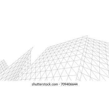 Architectural drawing. Futuristic background