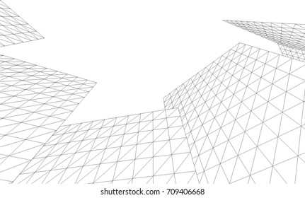 Architectural drawing. Futuristic background