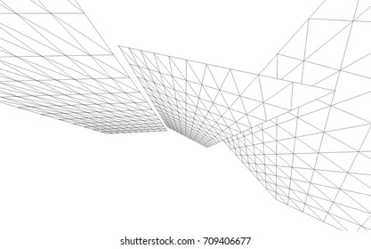 Architectural drawing. Futuristic background