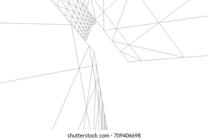 Architectural drawing. Futuristic background