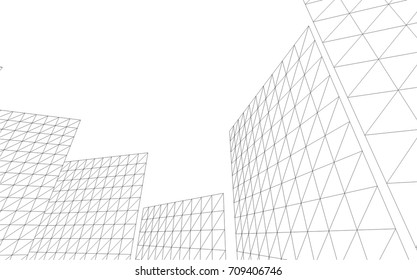 Architectural drawing. Futuristic background