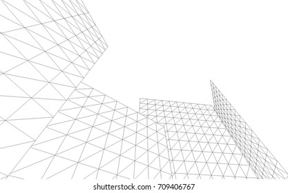 Architectural drawing. Futuristic background