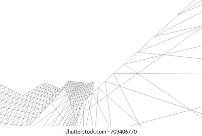 Architectural drawing. Futuristic background