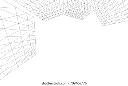 Architectural drawing. Futuristic background