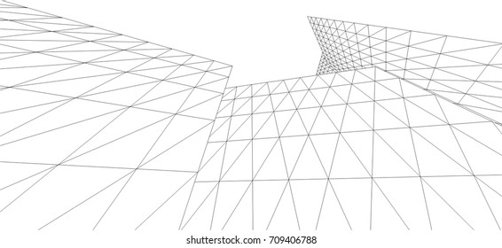 Architectural drawing. Futuristic background
