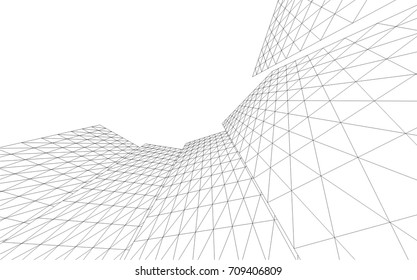 Architectural drawing. Futuristic background