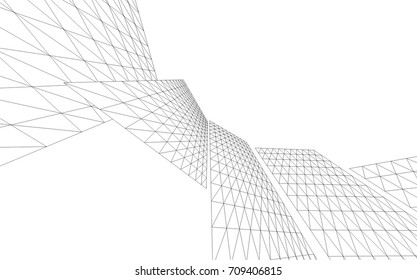 Architectural drawing. Futuristic background