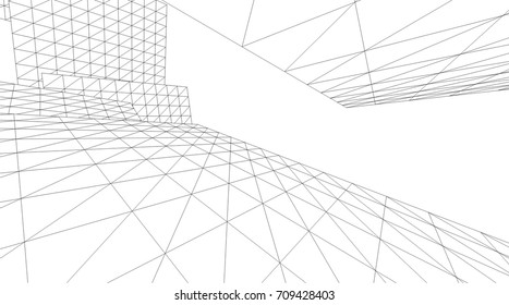 Architectural drawing. Futuristic background
