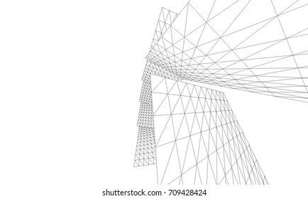 Architectural drawing. Futuristic background