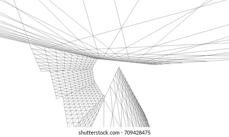 Architectural drawing. Futuristic background