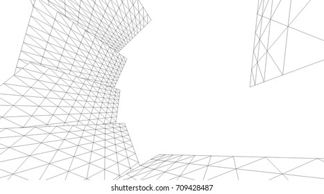 Architectural drawing. Futuristic background