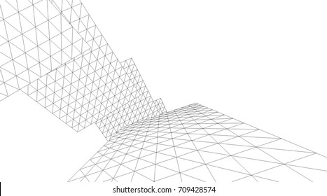 Architectural drawing. Futuristic background