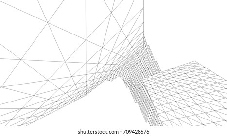 Architectural drawing. Futuristic background