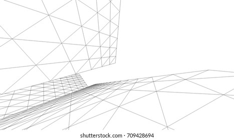 Architectural drawing. Futuristic background