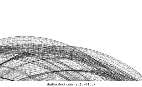 Dibujo arquitectónico. Ilustración vectorial de fondo futurista