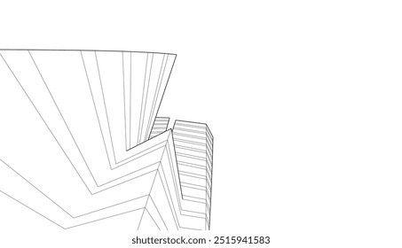 Desenho arquitetônico. Ilustração de vetor de fundo futurista