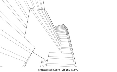 Architectural drawing. Futuristic background vector illustration