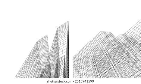 Architectural drawing. Futuristic background vector illustration