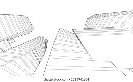 Architectural drawing. Futuristic background vector illustration
