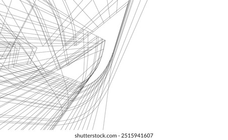 Desenho arquitetônico. Ilustração de vetor de fundo futurista