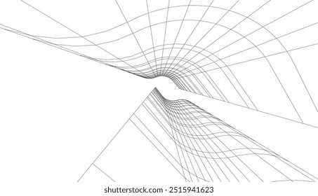 Architectural drawing. Futuristic background vector illustration