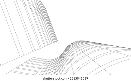 Desenho arquitetônico. Ilustração de vetor de fundo futurista