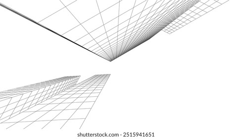 Architectural drawing. Futuristic background vector illustration