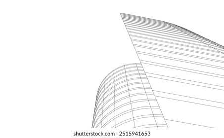 Architektonische Zeichnung. Futuristische Hintergrund, Vektorgrafik