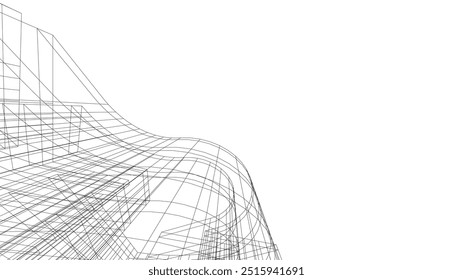 Architectural drawing. Futuristic background vector illustration
