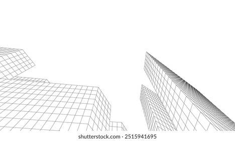 Architectural drawing. Futuristic background vector illustration