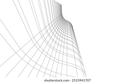Dibujo arquitectónico. Ilustración vectorial de fondo futurista