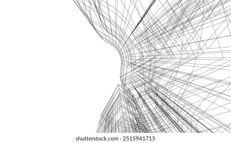 Architectural drawing. Futuristic background vector illustration