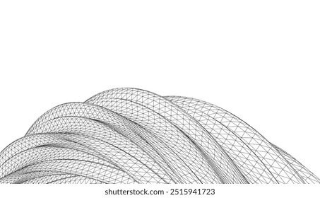 Architectural drawing. Futuristic background vector illustration