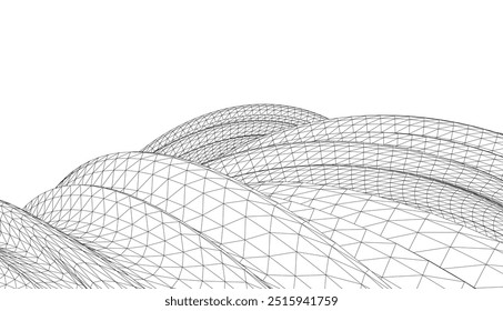 Dibujo arquitectónico. Ilustración vectorial de fondo futurista