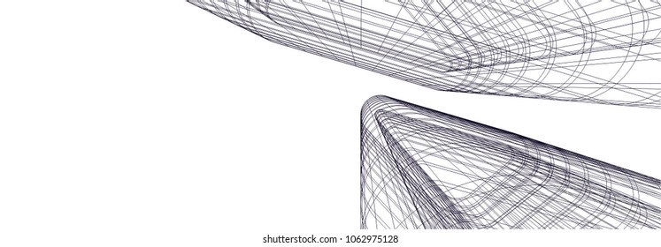 Architectural drawing. Geometric  3d background