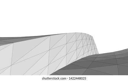 Architectural drawing. Geometric 3d background