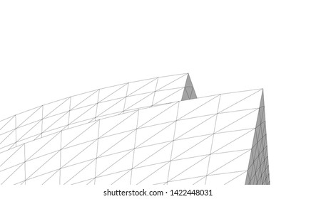 Architectural drawing. Geometric 3d background