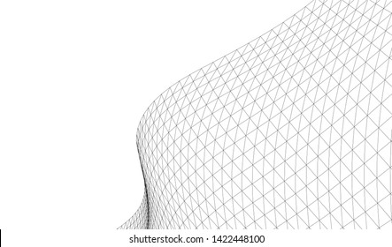 Architectural drawing. Geometric 3d background