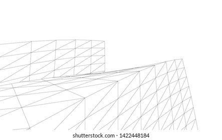 Architectural drawing. Geometric 3d background