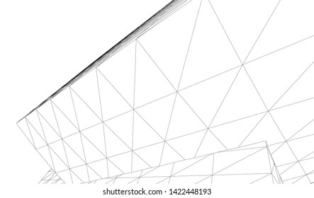 Architectural drawing. Geometric 3d background