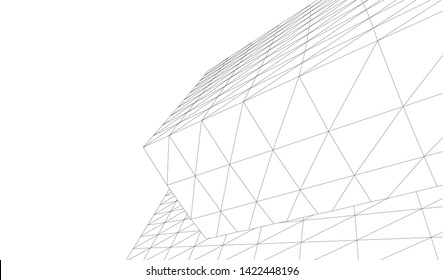 Architectural drawing. Geometric 3d background
